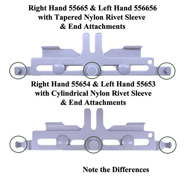RH Multi-Point Sash Lock with Bracket & Tapered Nylon Rivet Sleeve for Tie Bar Applications - White - RH Multi-Point Sash Lock with Bracket & Tapered Nylon Rivet Sleeve for Tie Bar Applications - White