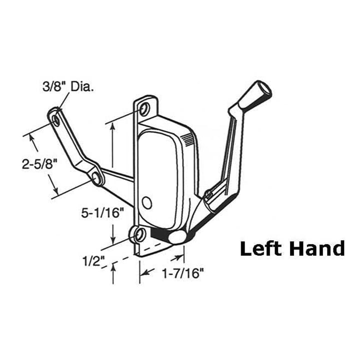 Awning Operator for Andersen Windows Left Hand Aluminum - Awning Operator for Andersen Windows Left Hand Aluminum