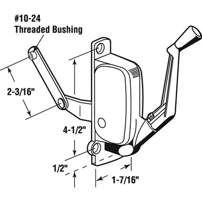 Awning Operator for old tucker Windows - Left - Aluminum - Awning Operator for old tucker Windows - Left - Aluminum
