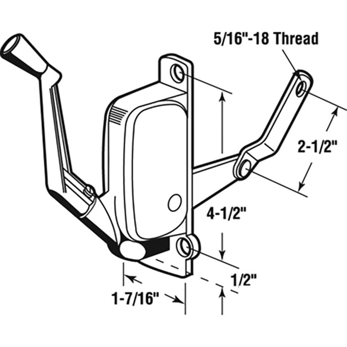 Awning Operator for Harcar Windows - right - Aluminum - Awning Operator for Harcar Windows - right - Aluminum