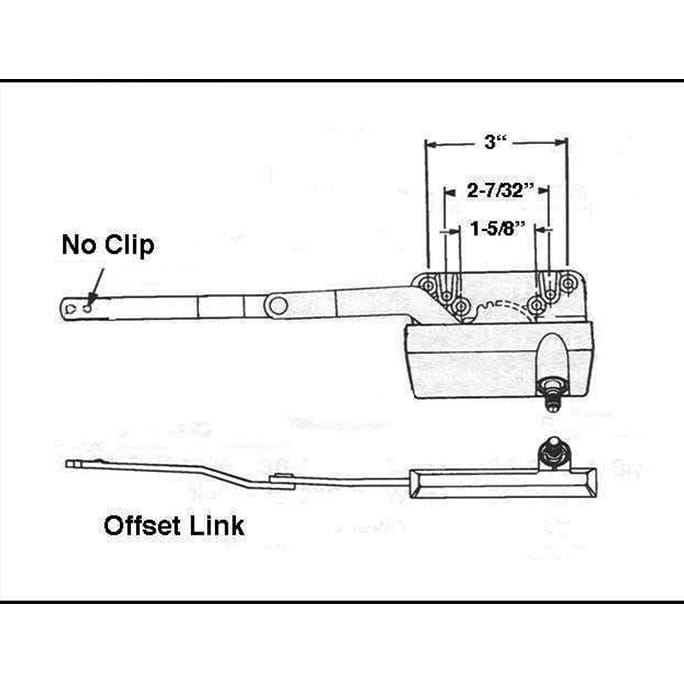 Weathershield Operator, Offset Link, Split Arm, RH Gold - Weathershield Operator, Offset Link, Split Arm, RH Gold