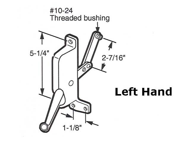 Awning Operator for t.m. Windows - Left - Aluminum - Awning Operator for t.m. Windows - Left - Aluminum