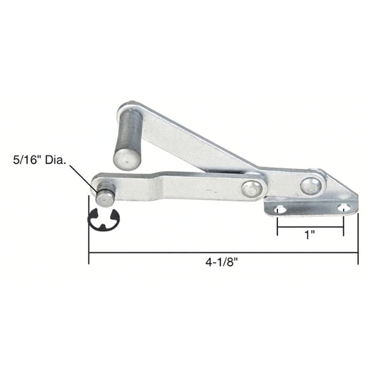 Louver/ Jalousie Window Operator, 2-1/4 inch link, Lever, Alum - Right Hand
