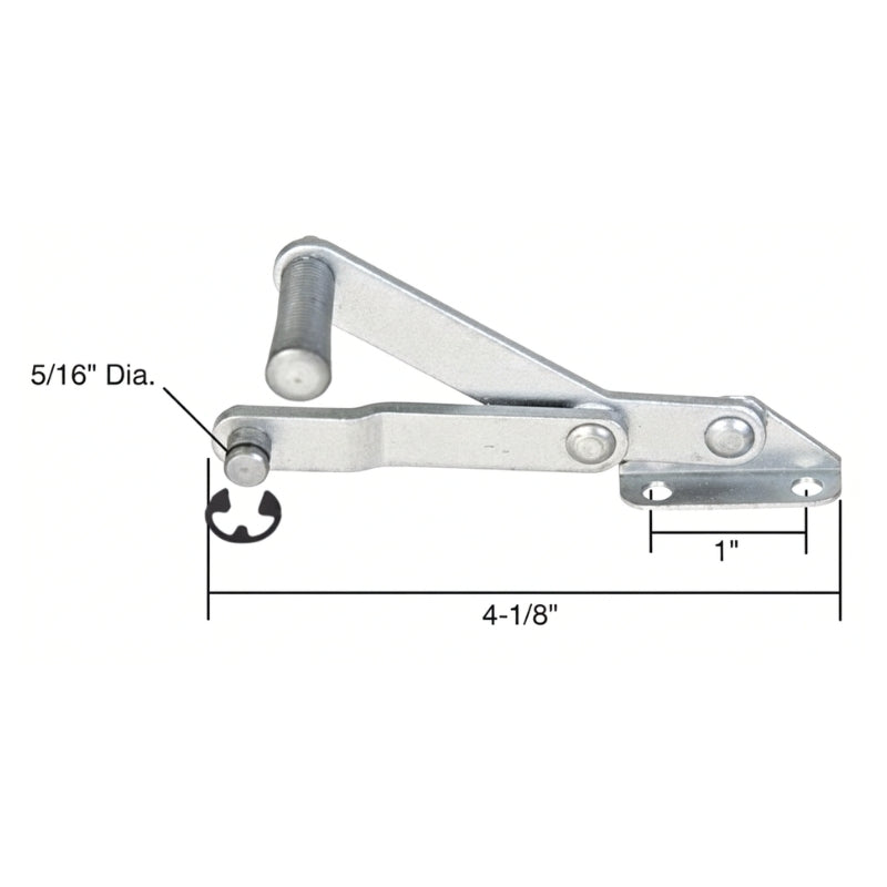 Louver/ Jalousie Window Operator, 2-1/4 inch link, Lever, Alum - Right Hand - Louver/ Jalousie Window Operator, 2-1/4 inch link, Lever, Alum - Right Hand