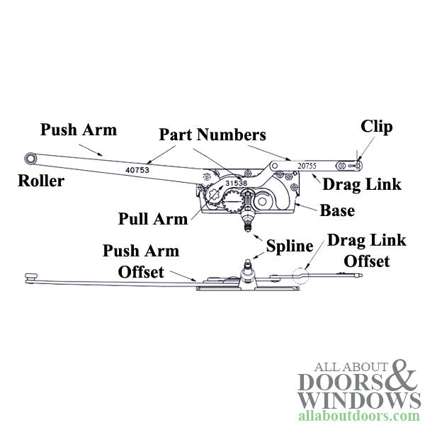 Truth Dual Arm Entrygard Casement Operator Left Hand Short Link Window Operator - Truth Dual Arm Entrygard Casement Operator Left Hand Short Link Window Operator