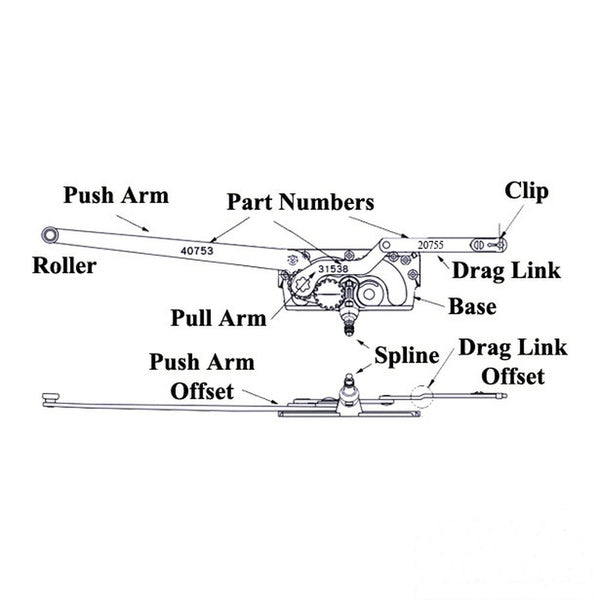 Truth Dual Arm Entrygard Casement Operator Left Hand Short Link Window Operator - Truth Dual Arm Entrygard Casement Operator Left Hand Short Link Window Operator