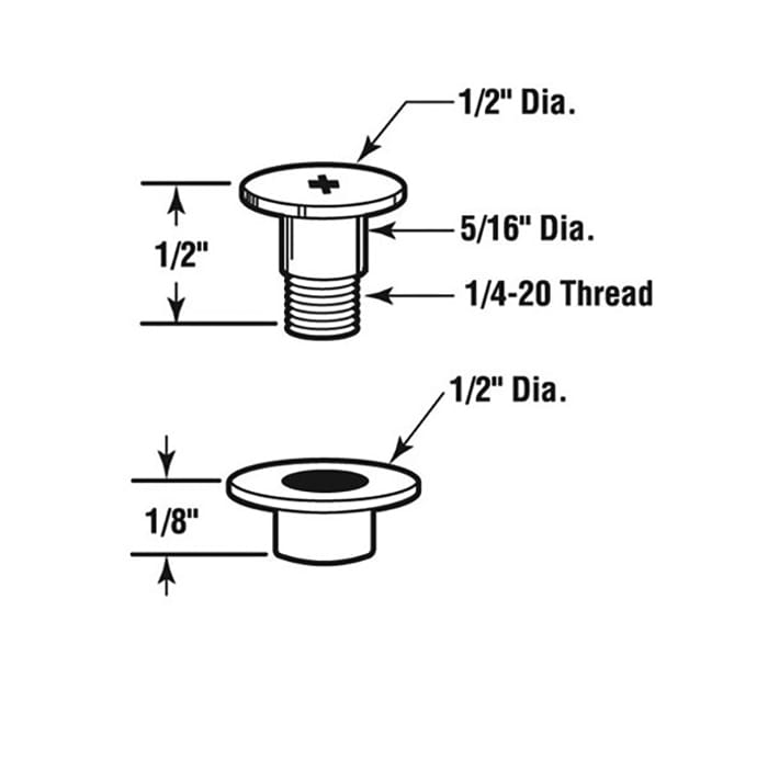Diecast Bolt and Nylon Bushing 1/4-20 - Diecast Bolt and Nylon Bushing 1/4-20