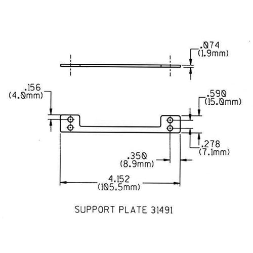 Mounting Plate/ Bracket, 4 hole, 3-7/16 multi-point sash lock - Mounting Plate/ Bracket, 4 hole, 3-7/16 multi-point sash lock