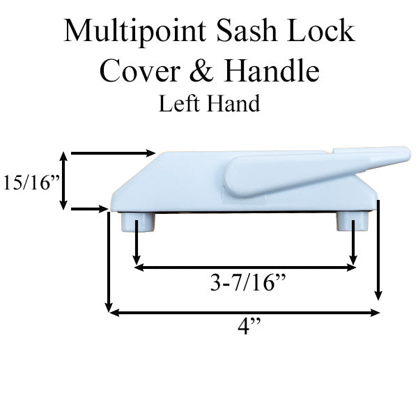 Multi-Point Sash Lock Cover and Handle,  Left Hand  - Choose Color - Multi-Point Sash Lock Cover and Handle,  Left Hand  - Choose Color