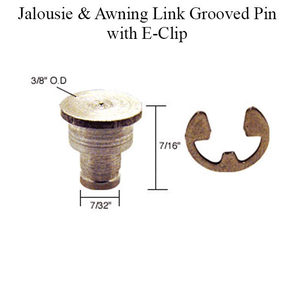 Jalousie and Awning Window Link Groove Pin & E-Clip Pack, 3/16