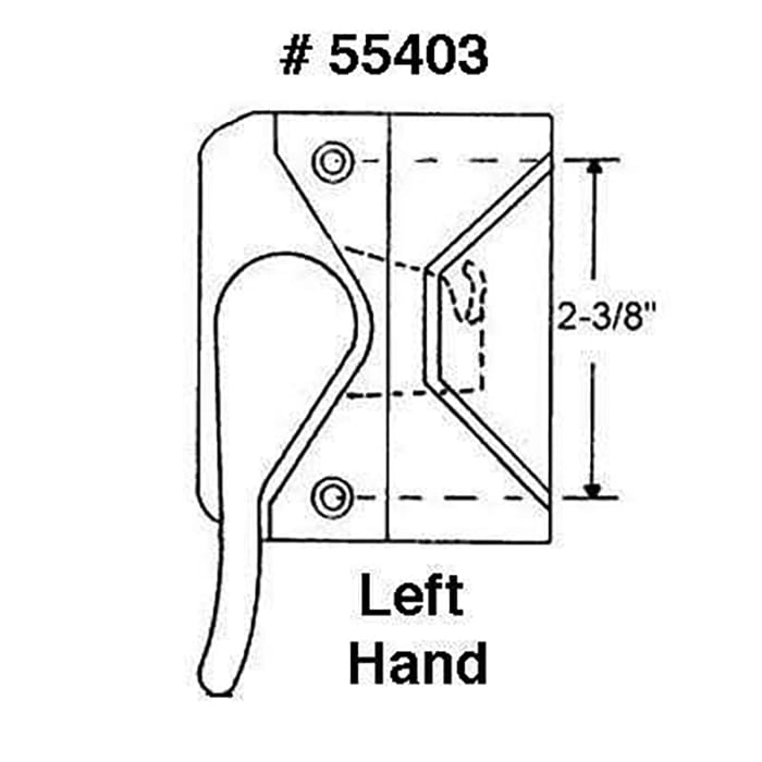 Hurd Casement sash lock, 2-3/8 holes Left Hand - Hurd Casement sash lock, 2-3/8 holes Left Hand