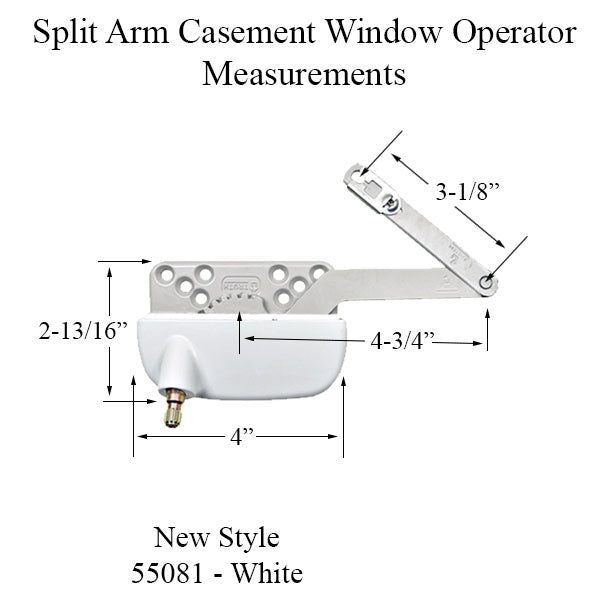 New Style Sill Mounted Straight Link 4-3/4 Inch Split Arm Casement Window Operator, Left - New Style Sill Mounted Straight Link 4-3/4 Inch Split Arm Casement Window Operator, Left