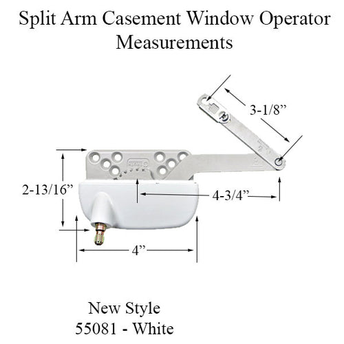 New Style Sill Mounted Straight Link 4-3/4 Inch Split Arm Casement Window Operator, Left - New Style Sill Mounted Straight Link 4-3/4 Inch Split Arm Casement Window Operator, Left
