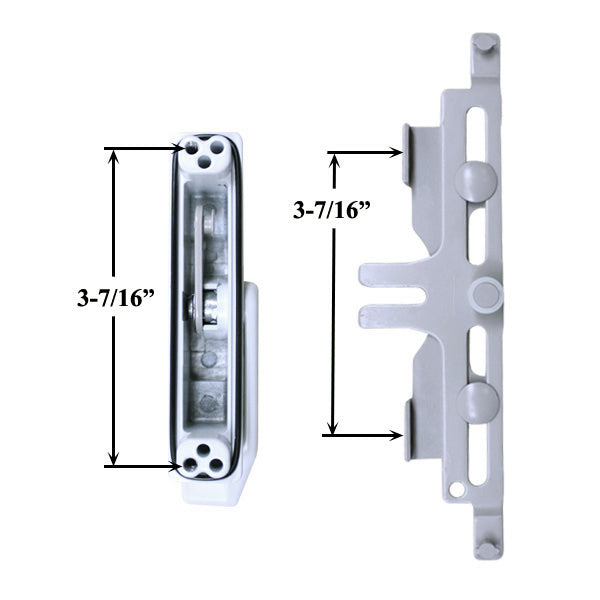 RH Multi-Point Sash Lock with Bracket & Tapered Nylon Rivet Sleeve for Tie Bar Applications - White - RH Multi-Point Sash Lock with Bracket & Tapered Nylon Rivet Sleeve for Tie Bar Applications - White