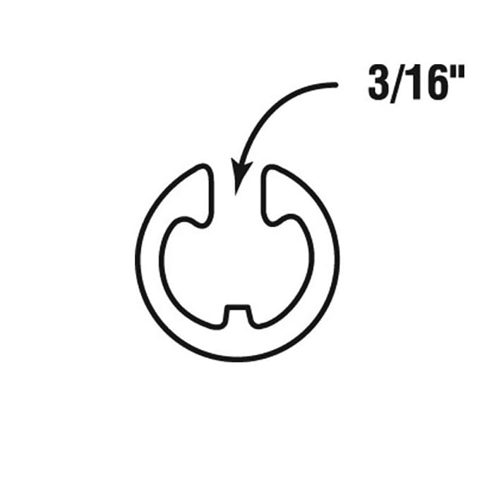 E Clips for Jalousie or Awning Links, 3/16 Inch - Steel - E Clips for Jalousie or Awning Links, 3/16 Inch - Steel