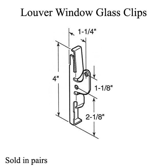 Clip, Louver/ Jalousie Window Glass 1-1/8 - Clip, Louver/ Jalousie Window Glass 1-1/8