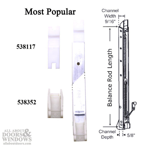 1/2 Inch Channel Balance 5/8 Inch Wide x 9/16 Inch Deep with Shoes Non-Tilt - 1/2 Inch Channel Balance 5/8 Inch Wide x 9/16 Inch Deep with Shoes Non-Tilt