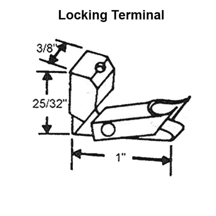 ½ Inch Tilt Channel Balance 5/8 Inch x 9/16 Inch with Locking Terminal #3 - ½ Inch Tilt Channel Balance 5/8 Inch x 9/16 Inch with Locking Terminal #3