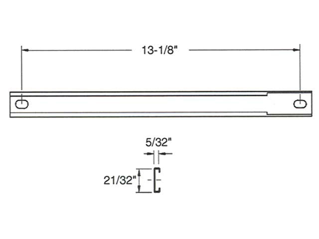 Track, casement operator  2 holes, 13-1/8 inch - Track, casement operator  2 holes, 13-1/8 inch