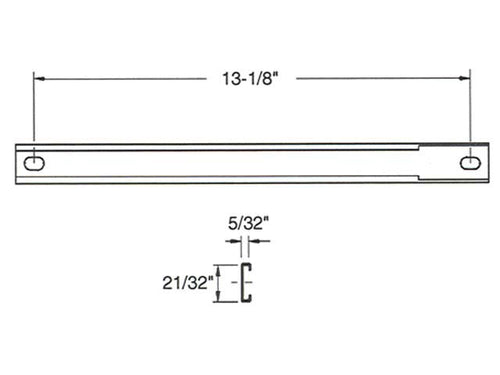 Track, casement operator  2 holes, 13-1/8 inch - Track, casement operator  2 holes, 13-1/8 inch