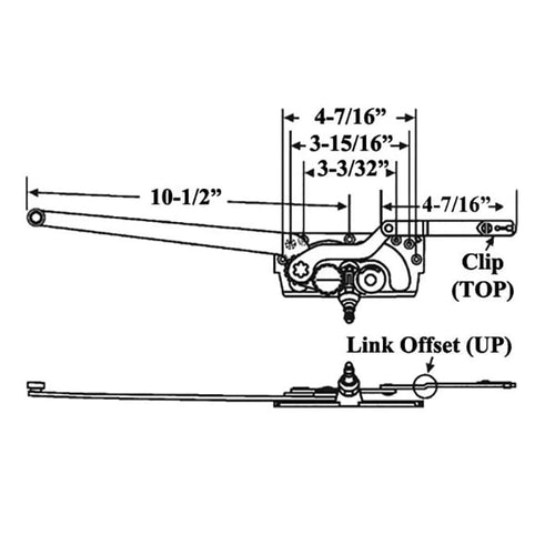 Truth Dual Arm Entrygard Casement Operator Left Hand Long Link 55053 - Truth Dual Arm Entrygard Casement Operator Left Hand Long Link 55053