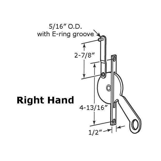 Jalousie/ Louver Window Operator, Lever, Universal, 4-13/16 inch - Jalousie/ Louver Window Operator, Lever, Universal, 4-13/16 inch