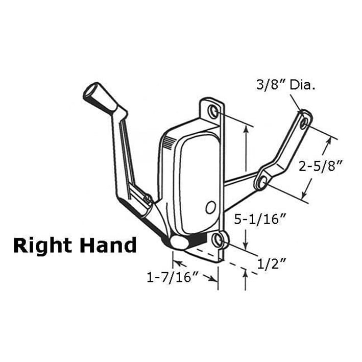 Awning Operator for Anderson Windows - right - Aluminum - Awning Operator for Anderson Windows - right - Aluminum
