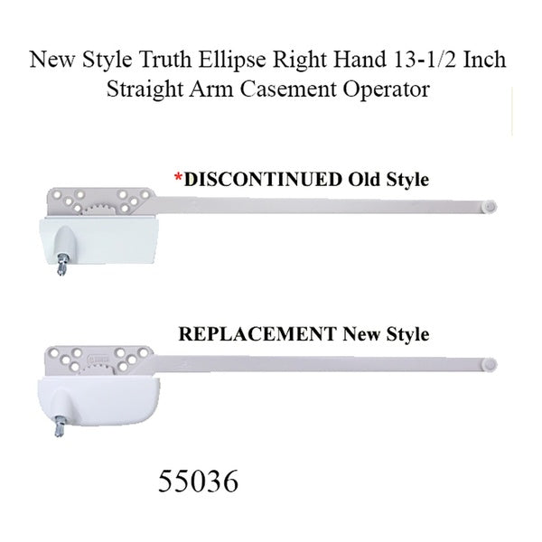 13-1/2 Inch Straight Arm Casement Operator - Choose Color, New Style Truth Ellipse Right Hand - 13-1/2 Inch Straight Arm Casement Operator - Choose Color, New Style Truth Ellipse Right Hand