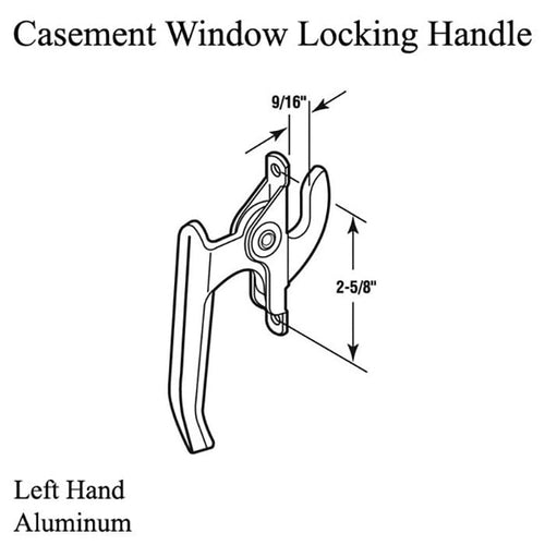 Left Hand Locking Handle, Casement Window 2-5/8