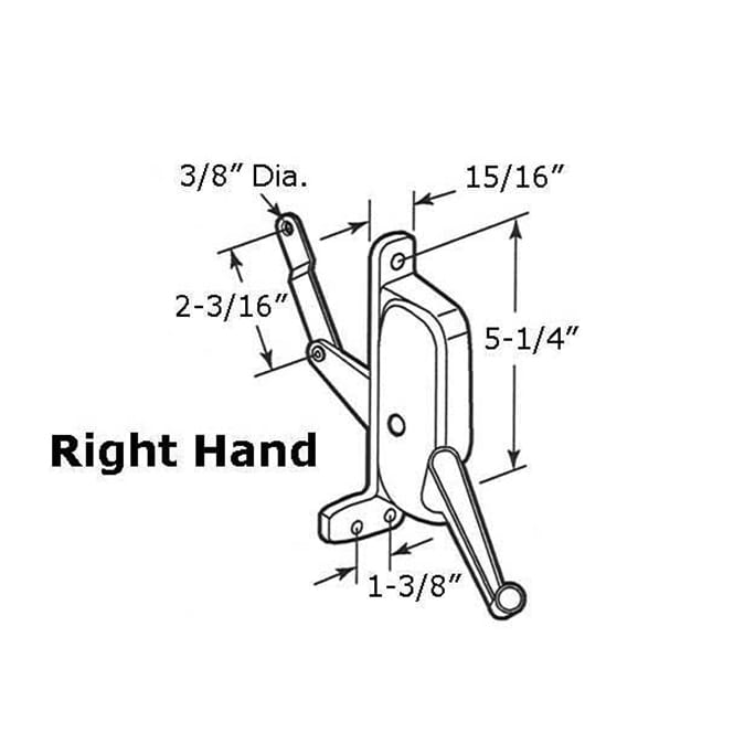 Operator, Type 2 Awning Window, Aluminum, Stanley-C&E  RH - Operator, Type 2 Awning Window, Aluminum, Stanley-C&E  RH
