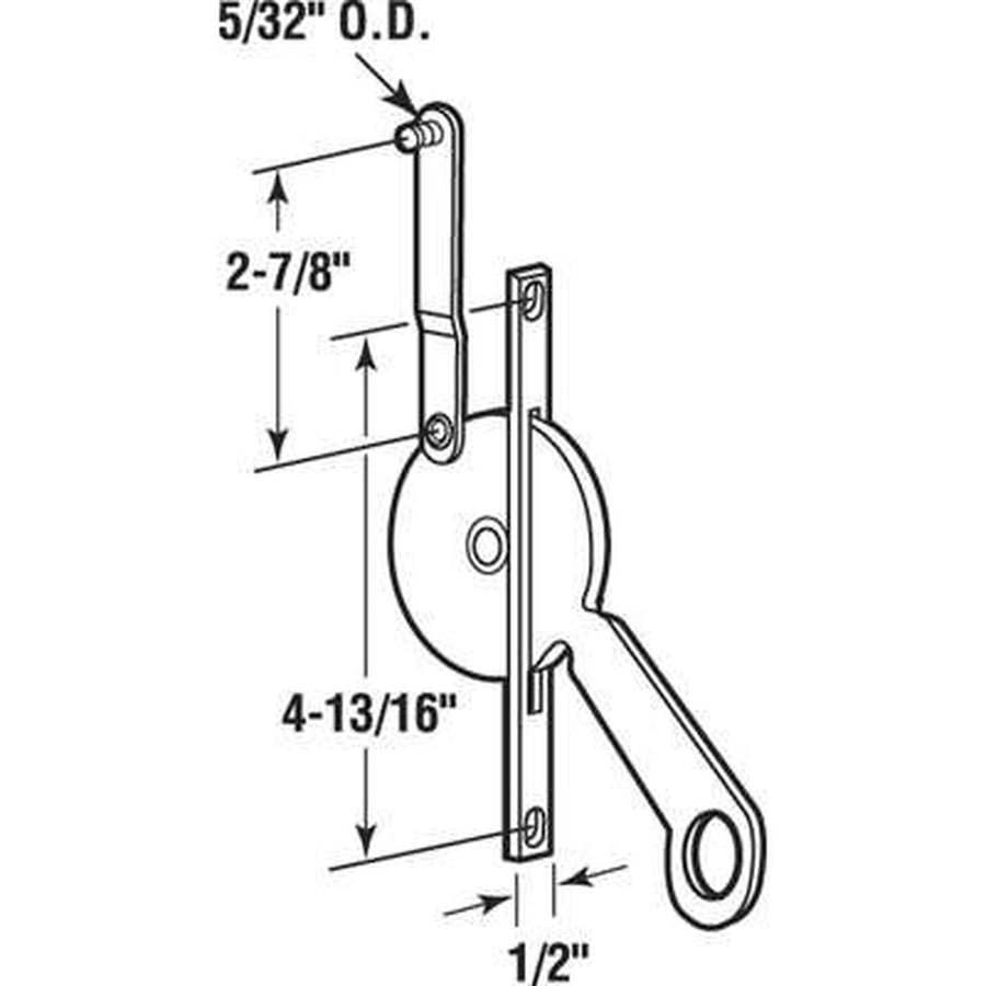 Jalousie/ Louver Window Operator, Lever, Universal, 4-13/16 inch - Jalousie/ Louver Window Operator, Lever, Universal, 4-13/16 inch