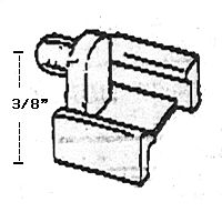 Window Parts: Grille / Grid Clip, 3/8 tall Insert, Clear Plastic 8728