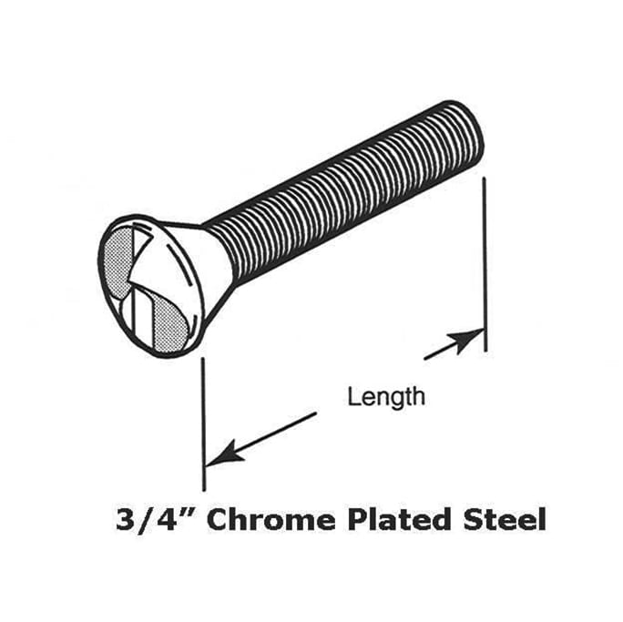 One Way Machine Screw 0.75 Inch Chrome Plated Steel Packs of 10 - One Way Machine Screw 0.75 Inch Chrome Plated Steel Packs of 10