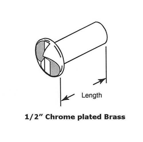 One Way Barrel Nut 0.5 Inch Length Chrome Plated Brass - One Way Barrel Nut 0.5 Inch Length Chrome Plated Brass