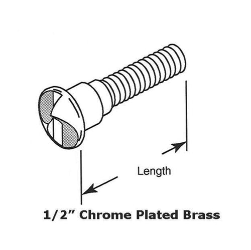 One Way Shoulder Screw 0.5 Inch Length Chrome Plated Brass - One Way Shoulder Screw 0.5 Inch Length Chrome Plated Brass