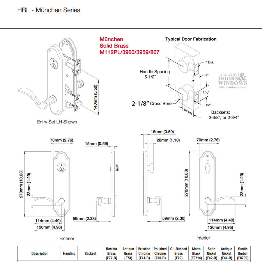 1200 Series Lock 5-1/2 Hole Spacing - Discontinued - 1200 Series Lock 5-1/2 Hole Spacing - Discontinued