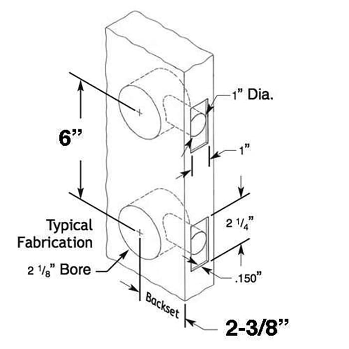 1200 Series Lock 6 inch  Hole Spacing - Discontinued - 1200 Series Lock 6 inch  Hole Spacing - Discontinued