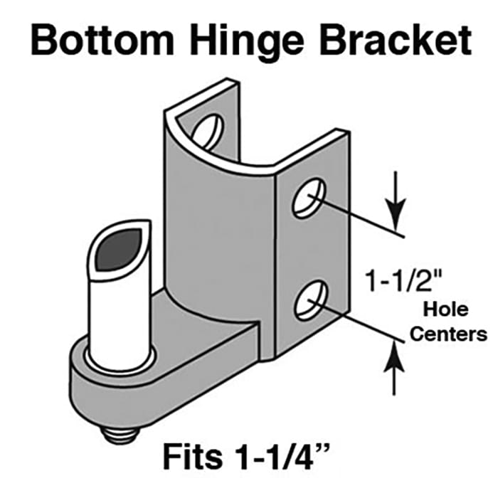 Bottom Hinge Bracket for 1.25 Inch Pilaster - Bottom Hinge Bracket for 1.25 Inch Pilaster