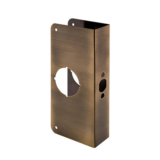 9 Inch Tall Door Reinforcer, 2-3/4 Inch Backset - Antique Brass