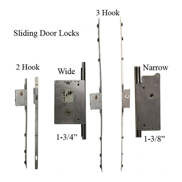 Sentinel Multipoint Sliding Door Lock 3 hooks 35mm Narrow Style Stainless Steel - Sentinel Multipoint Sliding Door Lock 3 hooks 35mm Narrow Style Stainless Steel