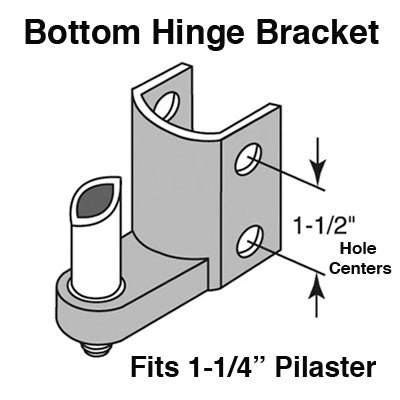 Bottom Hinge Bracket for 1.25 Inch Pilaster - Bottom Hinge Bracket for 1.25 Inch Pilaster
