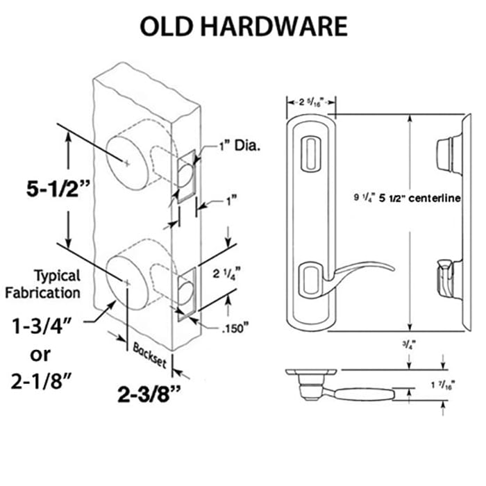 1200 Series Lock 5-1/2 Hole Spacing - Discontinued - 1200 Series Lock 5-1/2 Hole Spacing - Discontinued