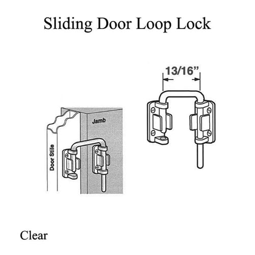 13/16 Inch Sliding Door Loop Lock - Nickel Plated - 13/16 Inch Sliding Door Loop Lock - Nickel Plated