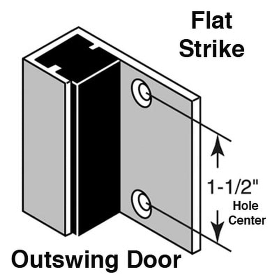 Outswing Door Flat Strike Plate with Slide Latch - Outswing Door Flat Strike Plate with Slide Latch