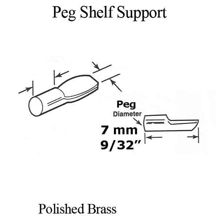 Peg Shelf Support, Spoon style, 9/32
