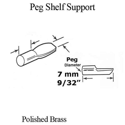 Peg Shelf Support, Spoon style, 9/32