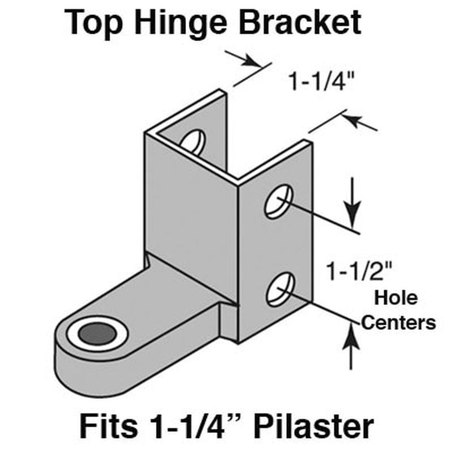 Partition Panel Top Hinge Bracket Fits 1.25 Inch Pilaster - Partition Panel Top Hinge Bracket Fits 1.25 Inch Pilaster