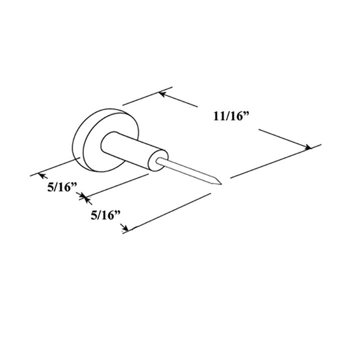 11/16 Inch  Mini Window Grid Retainer Pin - Clear Plastic - 11/16 Inch  Mini Window Grid Retainer Pin - Clear Plastic