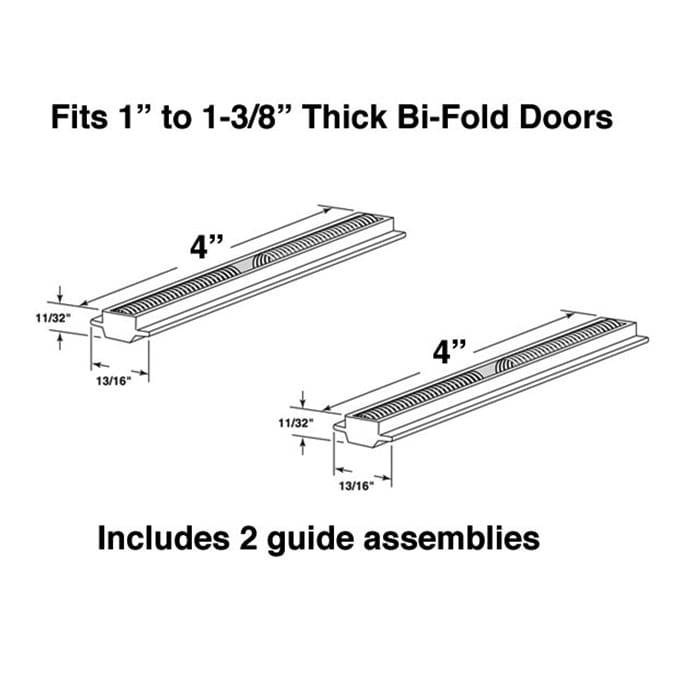 BI-FOLD DOOR BOTTOM SLIDE GUIDE - 4 Inch - 2 Pack - BI-FOLD DOOR BOTTOM SLIDE GUIDE - 4 Inch - 2 Pack
