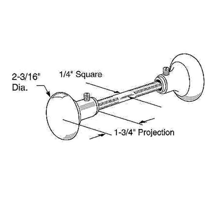 Knob, Set (2 inch) Door, 1/4